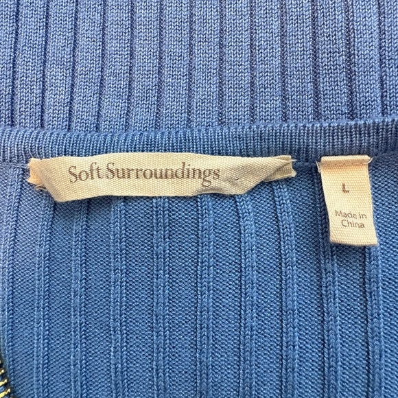 Soft Surroundings Ribbed Valentina Sweater, Size Large, Light Blue - Picture 5 of 6